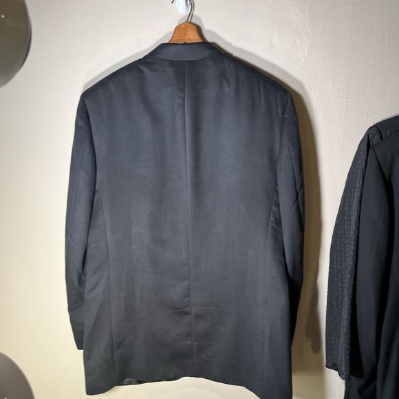 Bill Blass 42 long black polyester sport coat/blazer sueded fabric - Picture 2 of 8